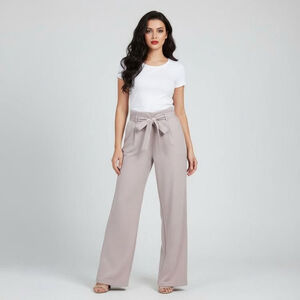 SHEIN Large Mauve Pink High Rise Tie Front Pants